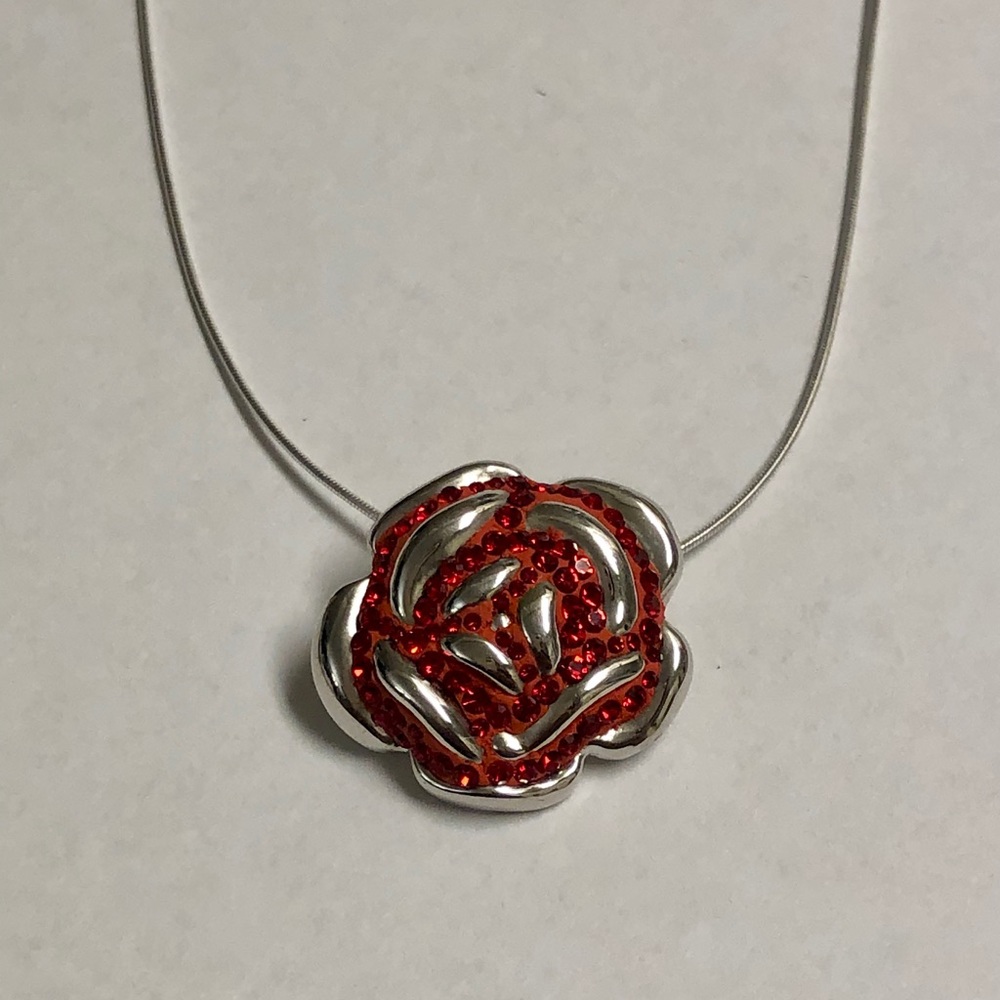 Sterling Silver Rose Necklace - Picture 2 of 6